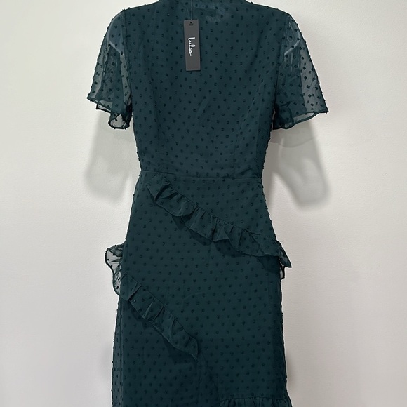 Lulus green dot ruffled midi dress - Picture 6 of 6